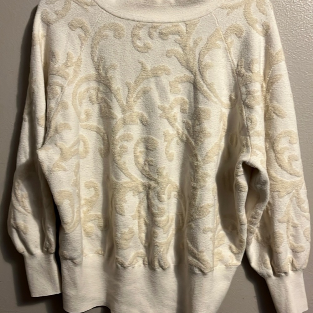 Anthropology, velour, embellished sweater, size 2X